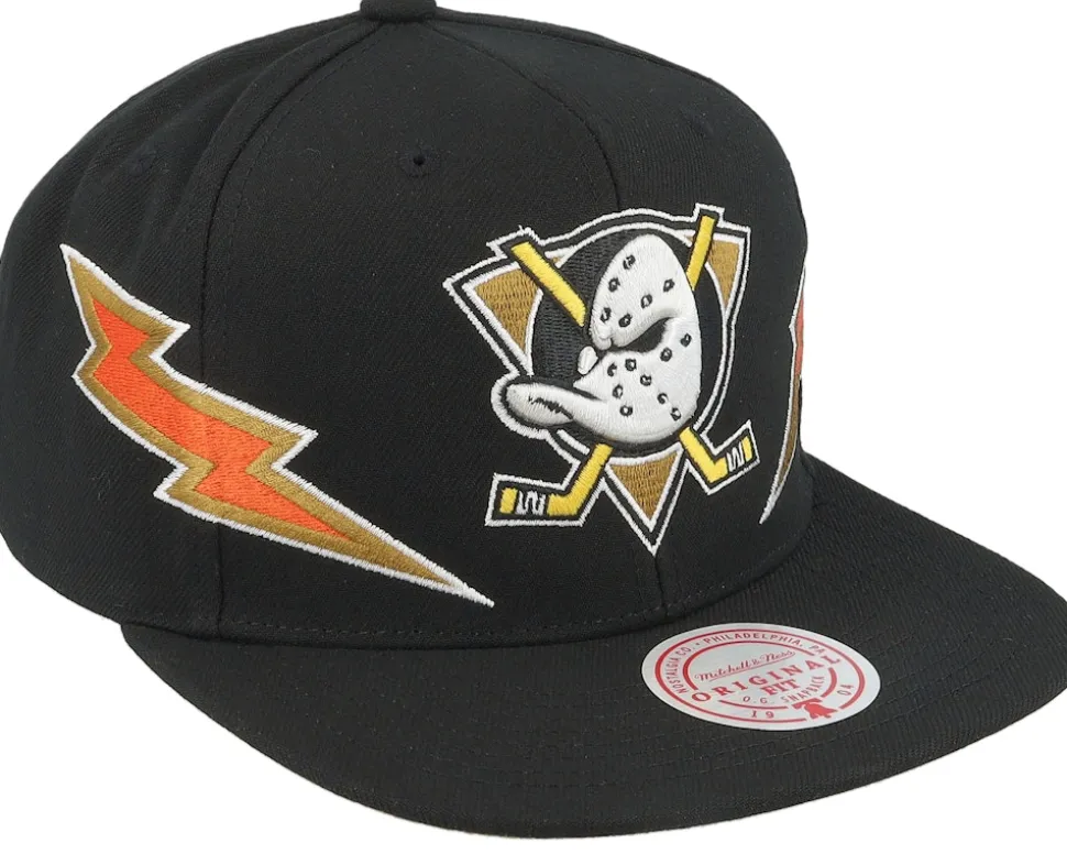 Anaheim Ducks Double Trouble Black Snapback - Mitchell & Ness