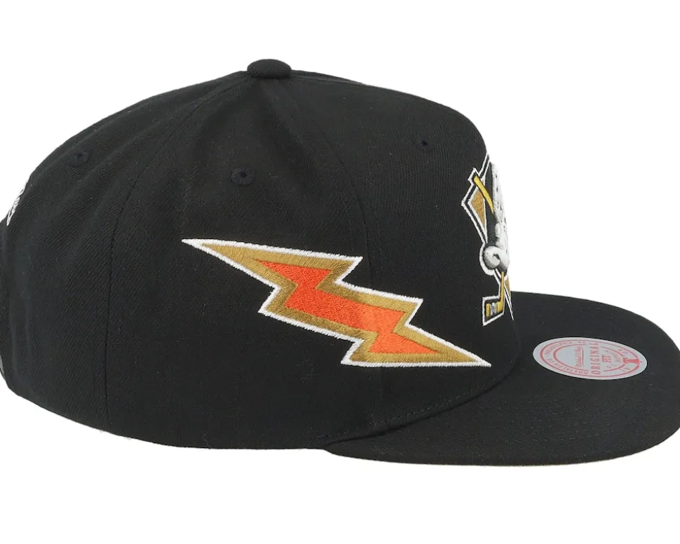 Anaheim Ducks Double Trouble Black Snapback - Mitchell & Ness