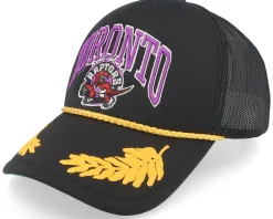 Anaheim Ducks Gold Leaf Hwc Black Trucker - Mitchell & Ness