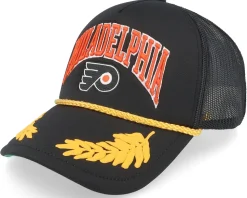 Anaheim Ducks Gold Leaf Hwc Black Trucker - Mitchell & Ness
