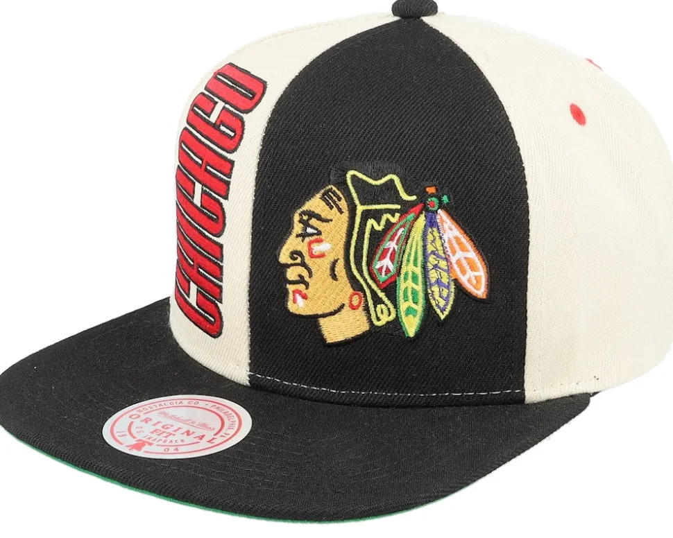 Anaheim Ducks Pop Panel Off White/Black Snapback - Mitchell & Ness
