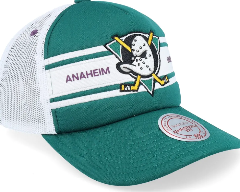Anaheim Ducks Sideline Vintage Teal/White Trucker - Mitchell & Ness