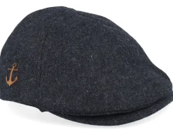Anchor Patch Charcoal Wool Ivy Flat Cap - Jack Anchor
