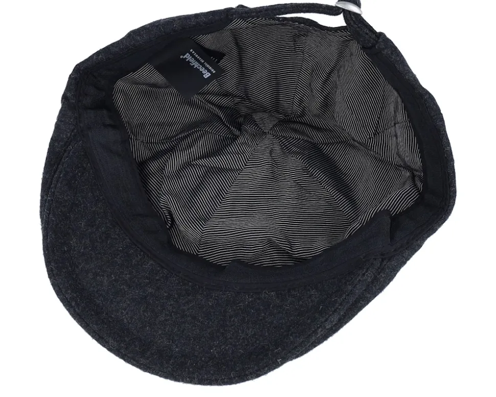 Anchor Patch Charcoal Wool Ivy Flat Cap - Jack Anchor