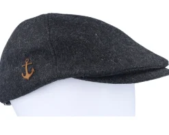 Anchor Patch Charcoal Wool Ivy Flat Cap - Jack Anchor