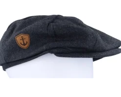 Anchor Shield Patch Charcoal Wool Bakerboy - Jack Anchor