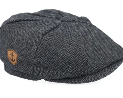 Anchor Shield Patch Charcoal Bakerboy Flat Cap - Jack Anchor
