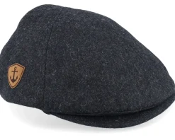 Anchor Shiled Patch Charcoal Wool Ivy Flat Cap - Jack Anchor