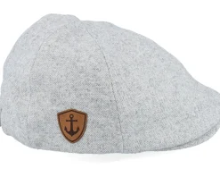 Anchor Shiled Patch Light Grey Ivy Flat Cap - Jack Anchor