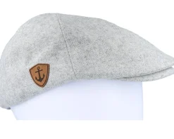 Anchor Shiled Patch Light Grey Ivy Flat Cap - Jack Anchor