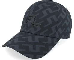 Anga Printed Cap Bias Bridge Black Adjustable - J.Lindeberg