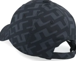 Anga Printed Cap Bias Bridge Black Adjustable - J.Lindeberg