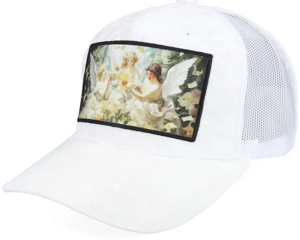 Angels & Money Velvet White/White A-frame Trucker - Calza Pennello