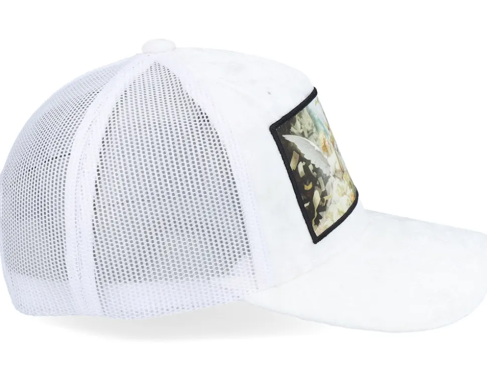 Angels & Money Velvet White/White A-frame Trucker - Calza Pennello