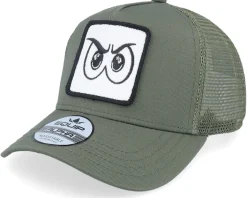 Angry Eyes Patch Olive Trucker - Iconic