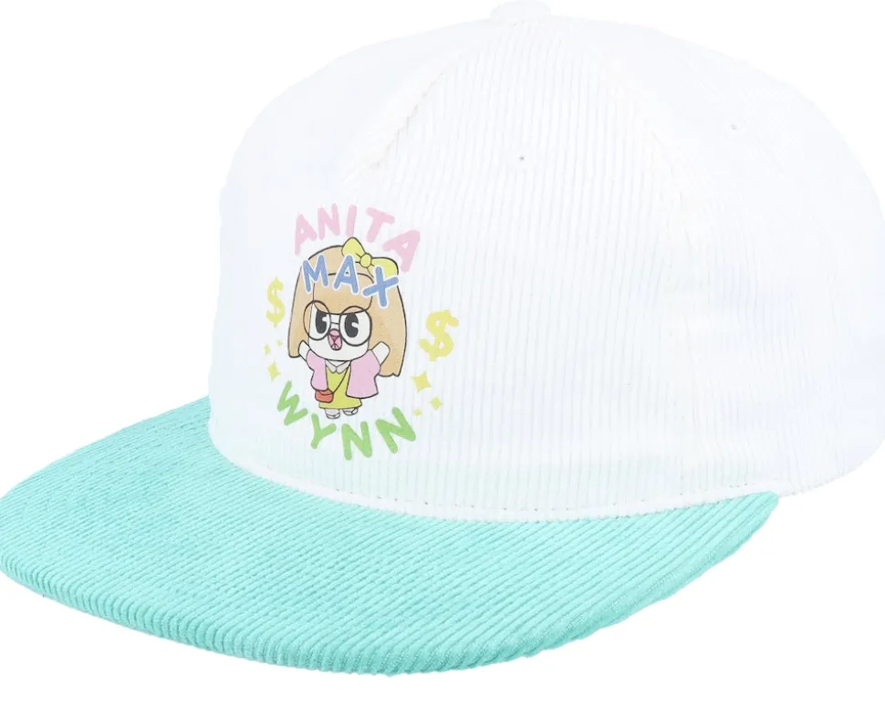 Anita Max Wynn Cord White/Teal 5-panel Snapback - Iconic