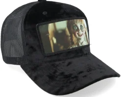 Anna Belle Velvet Black/Black A-frame Trucker - Scenes
