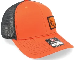 Antlers Patch Side 112 Split Orange/Black Trucker - Hunter