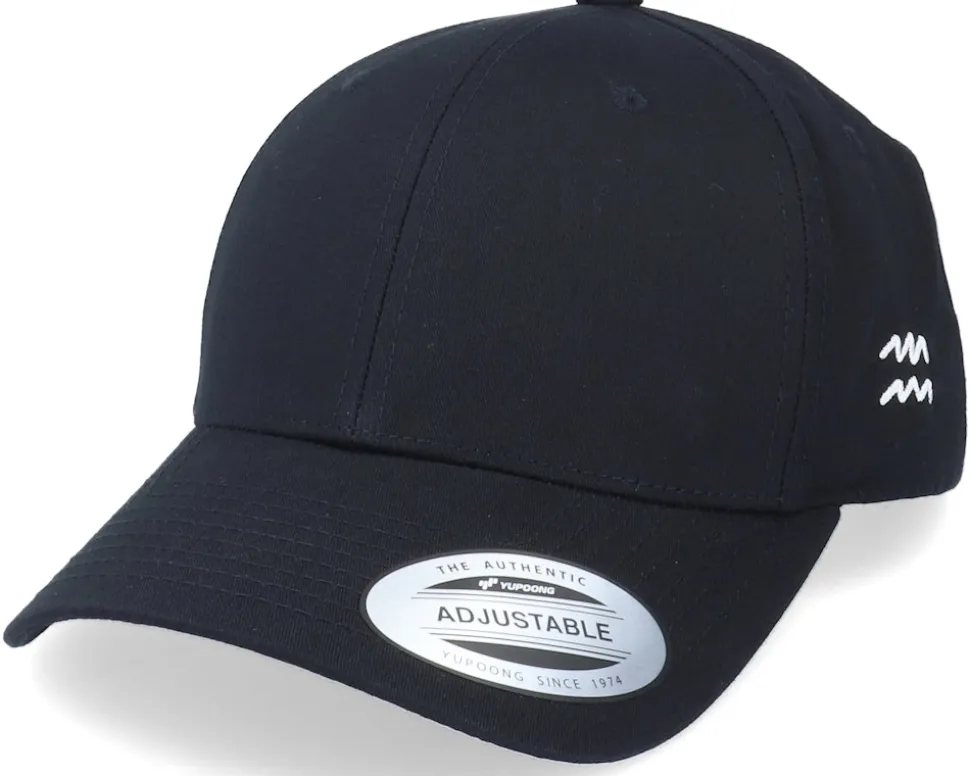 Aquarius Sodiac Sign Black Curved Adjustable - Astrology