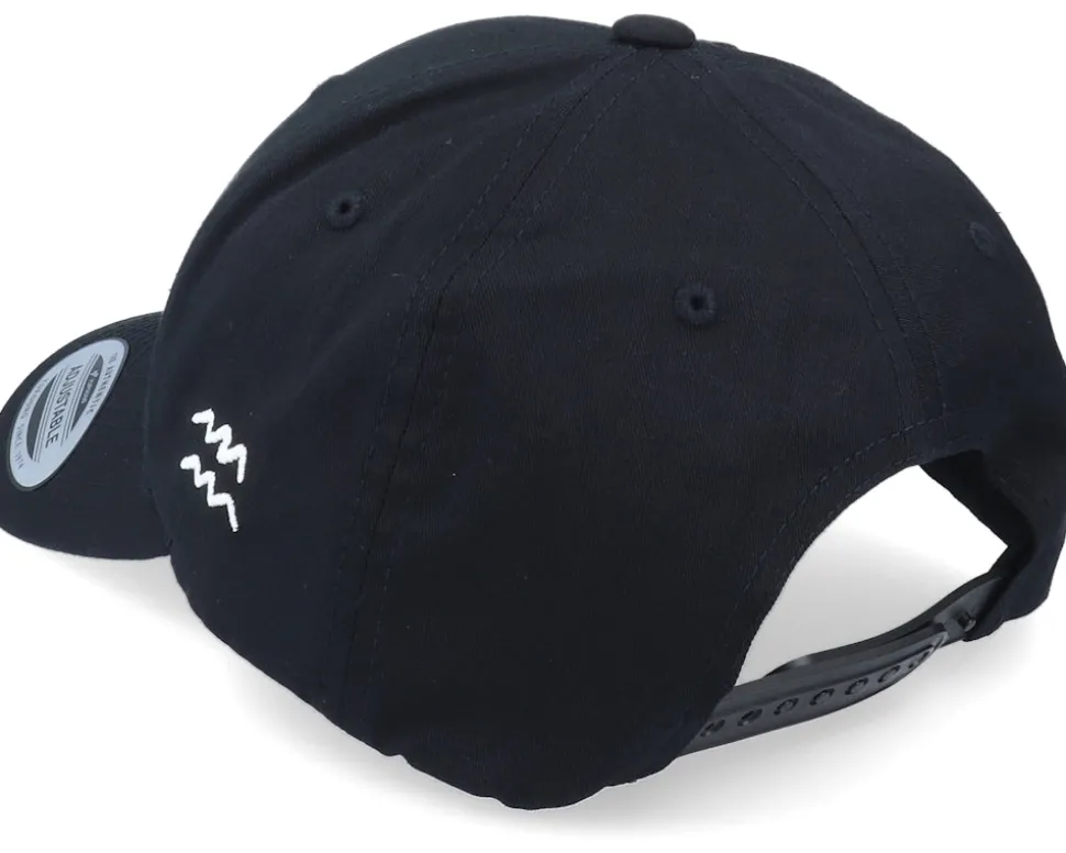 Aquarius Sodiac Sign Black Curved Adjustable - Astrology