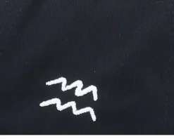 Aquarius Sodiac Sign Black Curved Adjustable - Astrology