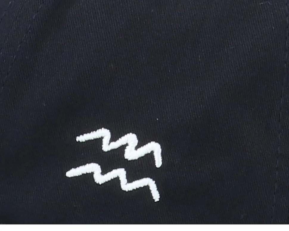 Aquarius Sodiac Sign Black Curved Adjustable - Astrology