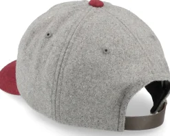 Arden Medium Profile Cap Heather Grey/Burgundy Dad Cap - Brixton