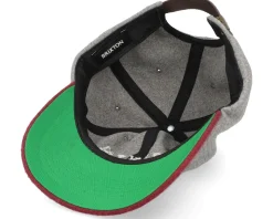 Arden Medium Profile Cap Heather Grey/Burgundy Dad Cap - Brixton