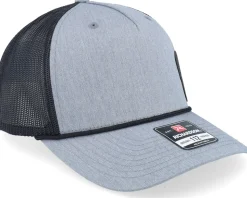 Army Skull Usa Black Patch Heather Grey/Black Rope A-Frame Trucker - Army Head