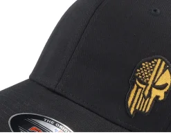Army Skull Usa Black/Gold Flexfit - Army Head