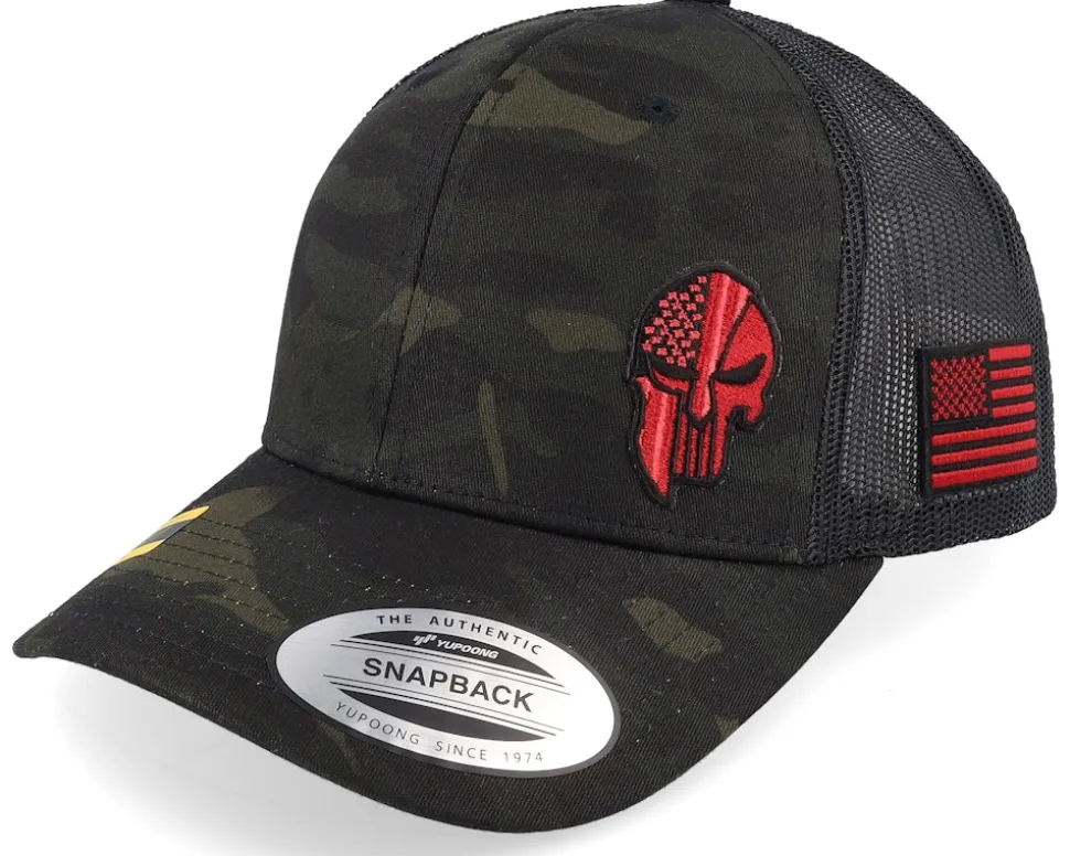 Army Skull Usa Black/Gold Flexfit - Army Head