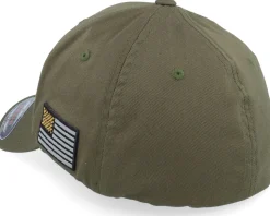 Army Skull Usa Gold Patch Olive Flexfit - Army Head