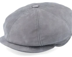 Artist Blue Line Nappa Wax Grey Flat Cap - MJM Hats