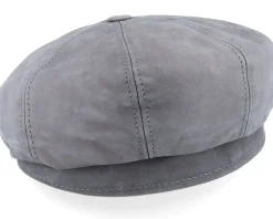 Artist Blue Line Nappa Wax Grey Flat Cap - MJM Hats