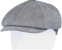 Artist Blue Line Nappa Wax Grey Flat Cap - MJM Hats