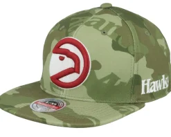 Atlanta Hawks Tonal Green Camo Stretch Fitted - Mitchell & Ness