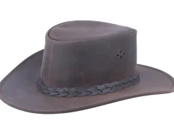 Aussie Bush Squashable Leather Brown Hat - MJM Hats