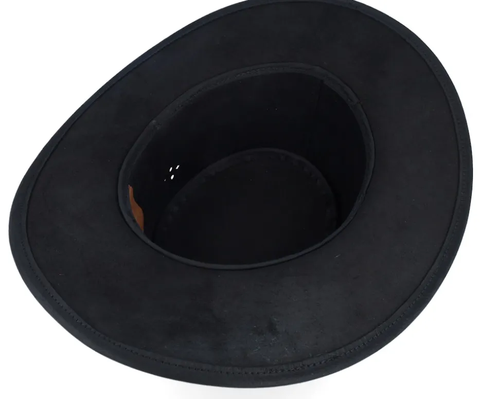 Aussie Bush Squashable Leather Black Traveler - MJM Hats