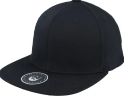 Badge Logo Back Black Flat Brim Fitted - Bearded Man