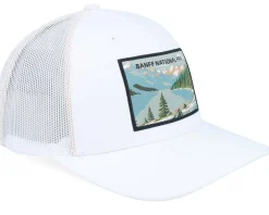 Banff National Park White A-Frame Trucker - Jim Pilleus