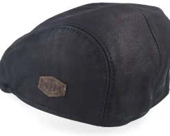 Bang Leather Black Flat Cap - MJM Hats