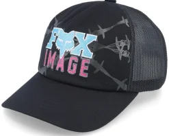 Barb Wire Hat Black Trucker - Fox