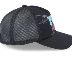 Barb Wire Hat Black Trucker - Fox