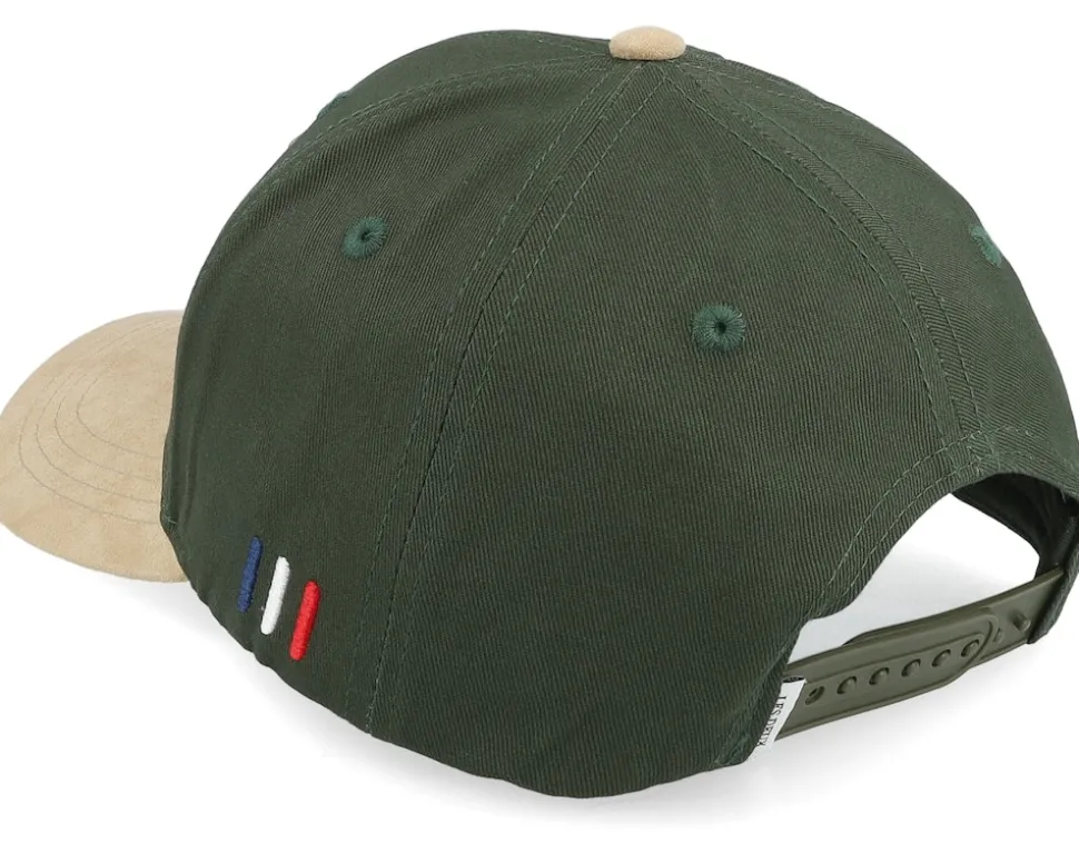 Baseball Cap Contrast Suede Ii Dark Green/Warm Sand Adjustable - Les Deux