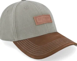 Baseball Cap Cotton/Suede Khaki/Brown Adjustable - Stetson