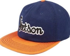 Baseball Cap Retro Script 29 Navy/Orange Strapback - Stetson
