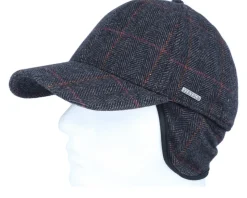 Baseball Cap Wool Ef Fischgrat Charcoal/Black Earflap - Stetson