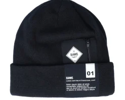 Basic Beanie Lorem Pocket Black Cuff - Djinns