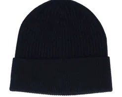 Basic Beanie Merino Fine Rib Black Cuff - Djinns