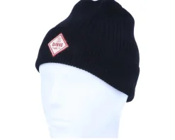 Basic Beanie Merino Fine Rib Black Cuff - Djinns